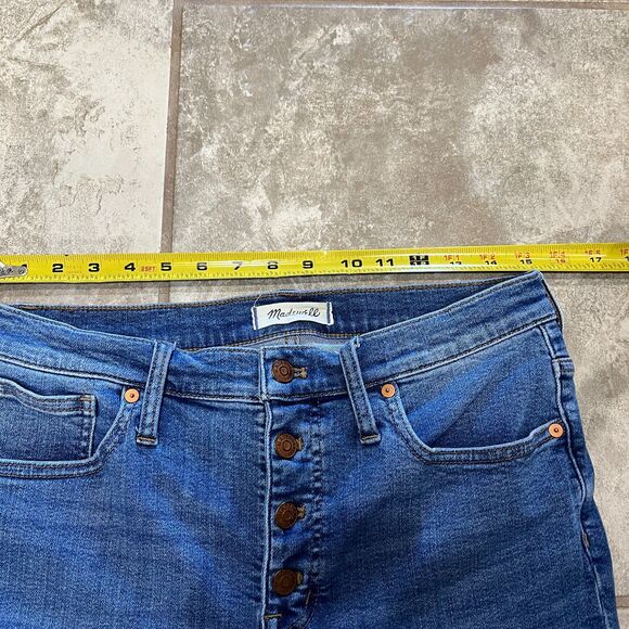 Madewell 9" Mid-Rise Skinny Crop Jeans Button Front Tencel Denim Edition Size 30 - Picture 7 of 13